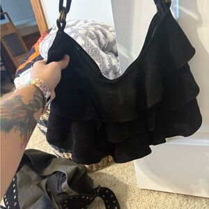 Free People Black Tiered Shoulder Bag